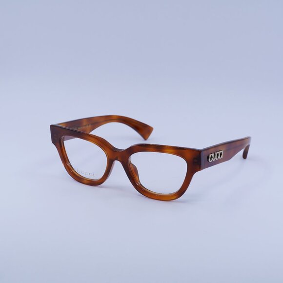 Gucci GG1837O 002 Eyeglasses Havana 51mm Cat Eye Frame - Picture 1 of 10